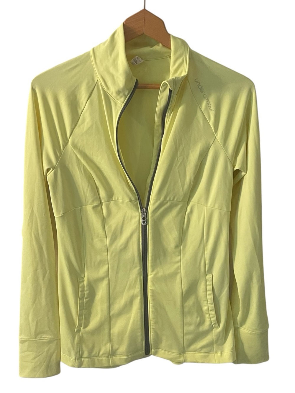 F8- Under Armour Athletic Women's Medium Light Yellow Full-Zip Utility Jacket